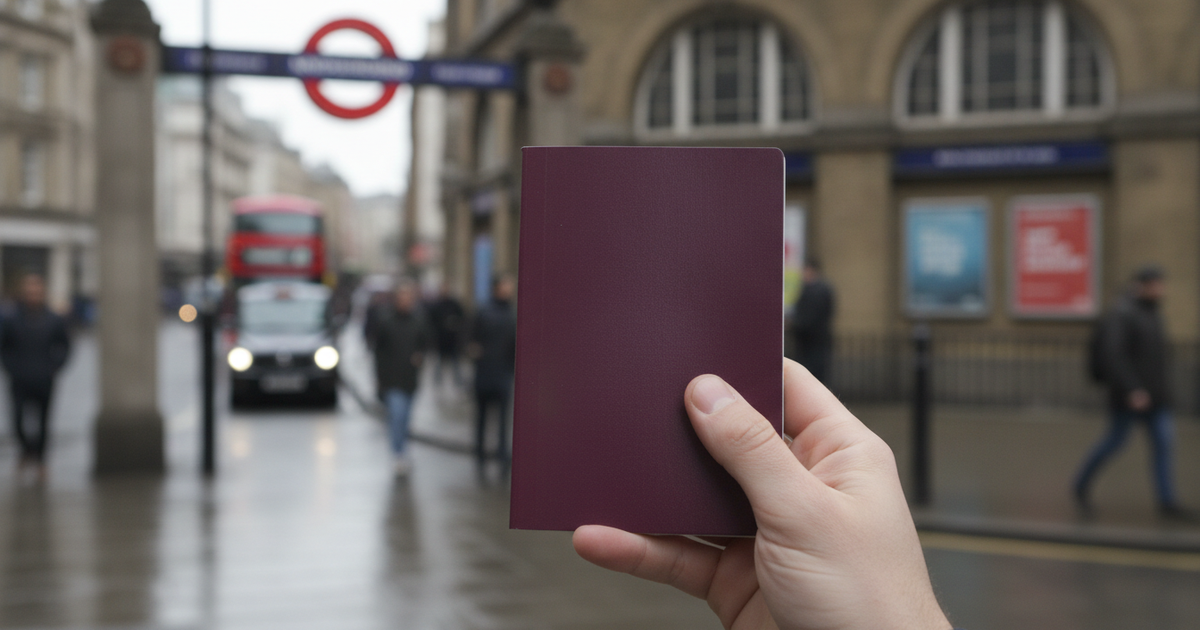 Passaporte na mão à entrada de uma estação do metro de Londres